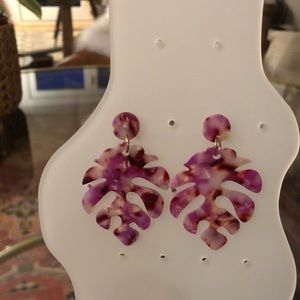 Acrylic Leaf Detail Earrings